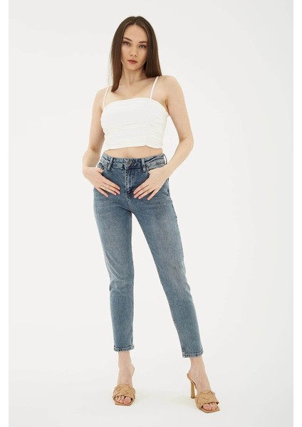 Kadın Jean Pantolon Buz Mavisi 24Y0792K1