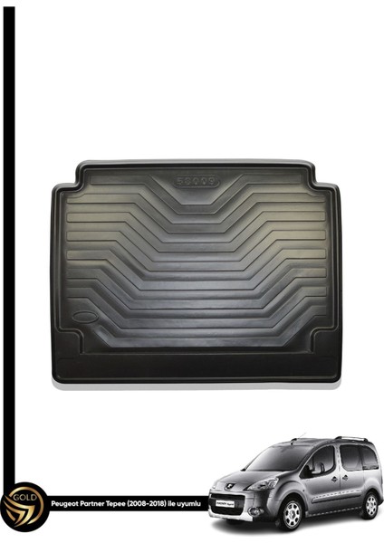 Peugeot Partner Tepee Space Kauçuk 3D Birebir Uyumlu Bagaj Havuzu