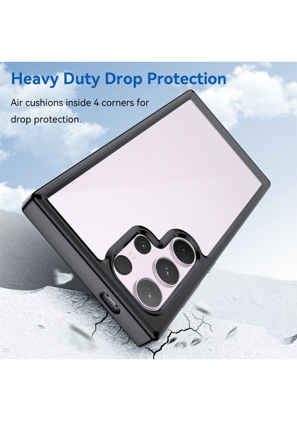 Samsung Galaxy S24 Ultra Için Şeffaf Pc Arka Tpu Telefon Kılıfı - Siyah (Yurt Dışından) modelleri