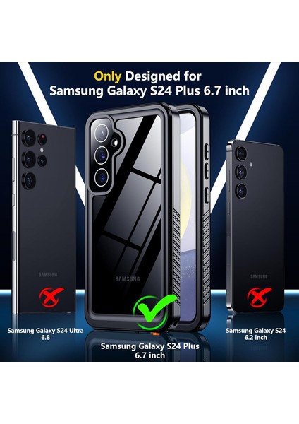Samsung Galaxy S24+ Için Snowproof Dustproof Shockproof Yerleşik Ekran IP68 Sealed Tam Koruma Underwater Kılıf Kapaklı (Yurt Dışından) modelleri