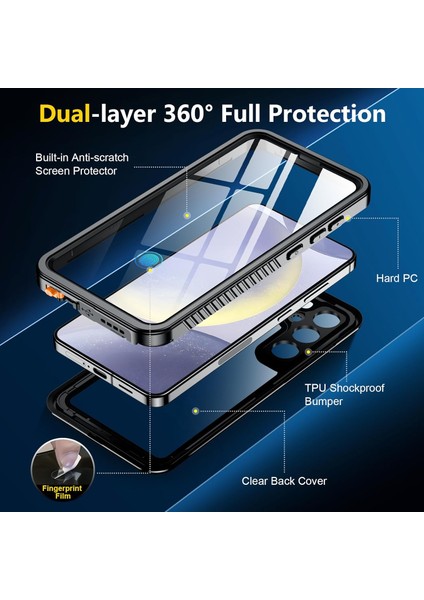 Samsung Galaxy S24+ Için Snowproof Dustproof Shockproof Yerleşik Ekran IP68 Sealed Tam Koruma Underwater Kılıf Kapaklı (Yurt Dışından) fırsatları