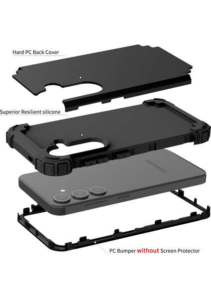 Samsung Galaxy S24+ Için Yumuşak Silikon Sert Pc Tampon Telefon Kılıfı - Siyah (Yurt Dışından) fırsatları