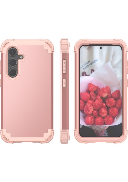 Samsung Galaxy S24+ Için Yumuşak Silikon Sert Pc Tampon Telefon Kılıfı - Rose Gold (Yurt Dışından) fiyatları