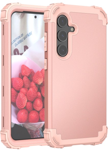 Samsung Galaxy S24+ Için Yumuşak Silikon Sert Pc Tampon Telefon Kılıfı - Rose Gold (Yurt Dışından) modelleri