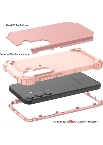 Samsung Galaxy S24+ Için Yumuşak Silikon Sert Pc Tampon Telefon Kılıfı - Rose Gold (Yurt Dışından) fırsatları