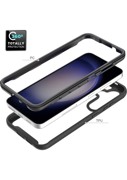 Samsung Galaxy S24 Için Yerleşik Ekran 360 Tam Koruma Telefon Kılıfı - Mor (Yurt Dışından) modelleri