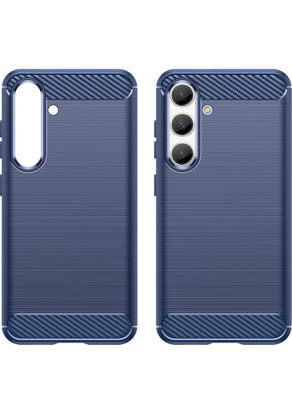 Samsung Galaxy S24+ Için Yumuşak Karbon Fiber Fırçalanmış Tpu Telefon Kılıfı - Mavi (Yurt Dışından) fırsatları