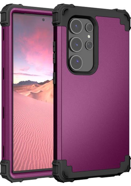 Samsung Galaxy S24 Ultra Için Yumuşak Silikon Sert Pc Tampon Telefon Kılıfı - Mor (Yurt Dışından) modelleri