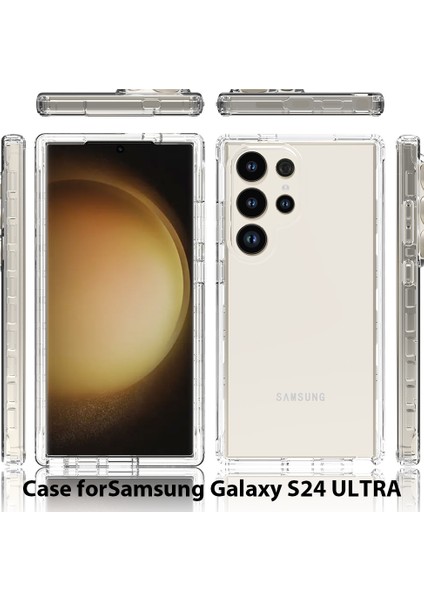 Samsung Galaxy S24 Ultra Için Yerleşik Ekran 360 Tam Koruma Telefon Kılıfı - Mor (Yurt Dışından)