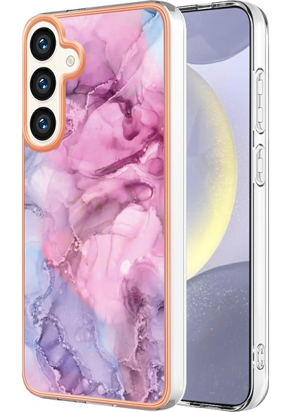 Samsung Galaxy S24+ Için Desen Sert Arka Şeffaf Tpu Tampon Telefon Kılıfı - Pembe (Yurt Dışından)