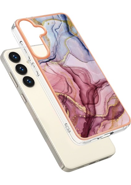 Samsung Galaxy S24+ Için Desen Sert Arka Şeffaf Tpu Tampon Telefon Kılıfı - Rose (Yurt Dışından) fiyatları