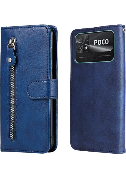 Xiaomi Poco C40 Fermuar Deri Koruyucu Kart Yuvası Tutucular Telefon Kılıfı (Yurt Dışından) indirimleri