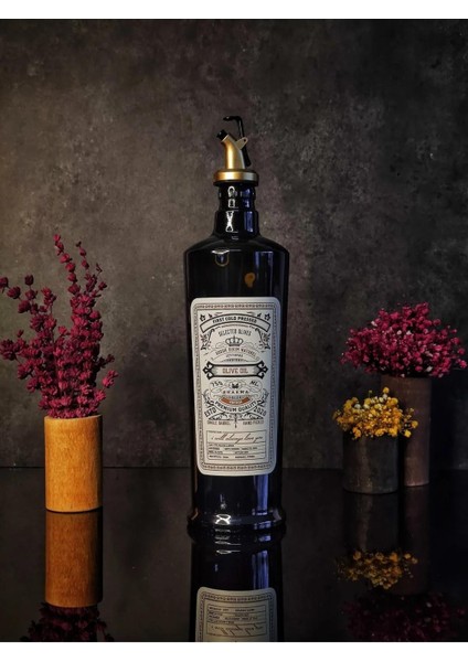 750 ml Siyah Renkli Italyan Cam Yağdanlık Vintage Yağlık fiyatları