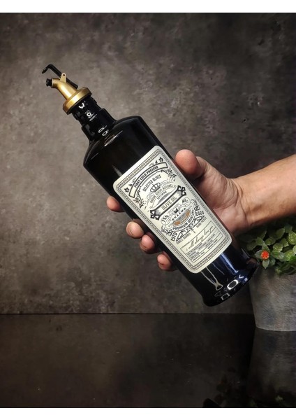 750 ml Siyah Renkli Italyan Cam Yağdanlık Vintage Yağlık modelleri