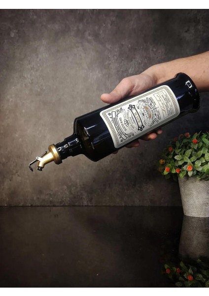 750 ml Siyah Renkli Italyan Cam Yağdanlık Vintage Yağlık fırsatları