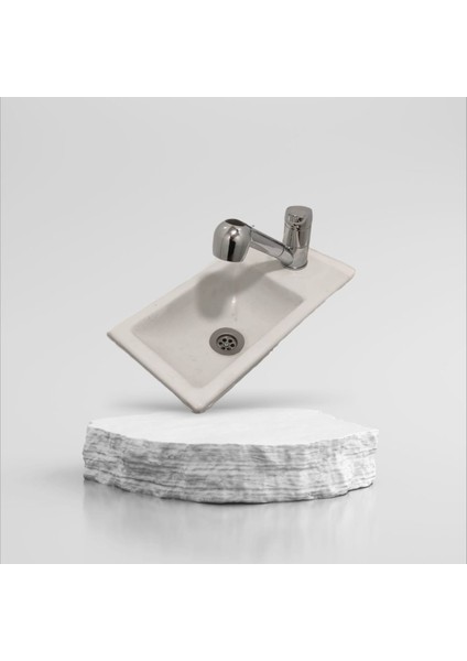 Karavanlara Özel Idates - Banyo Lavabo Evyesi Diktörgen