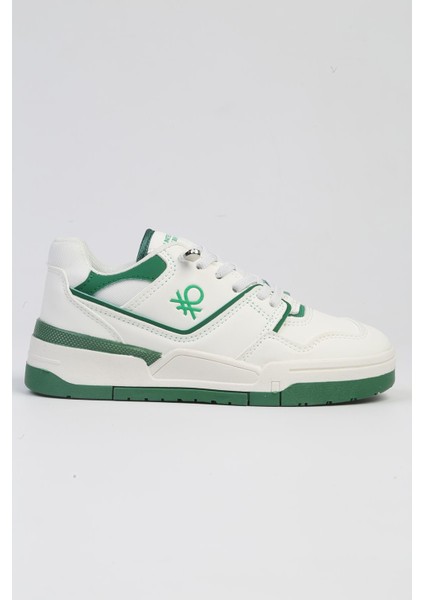 Benetton® | Bnı-10082 Beyaz Yesil - Ithal Çocuk Spor Ayakkabı