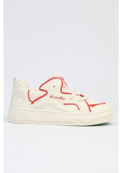 Benetton® | Bnı-10100 Bej Kirmizi -Ithal Kadın Spor Ayakkabı fiyatları