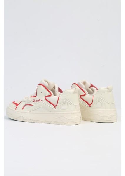 Benetton® | Bnı-10100 Bej Kirmizi -Ithal Kadın Spor Ayakkabı fırsatları