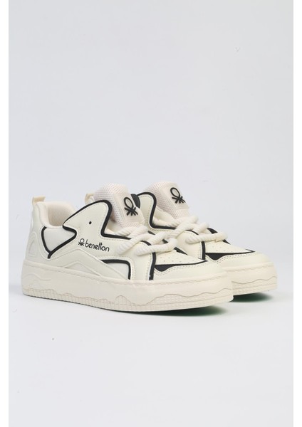 Benetton® | Bnı-10100 Bej Siyah-Ithal Kadın Spor Ayakkabı