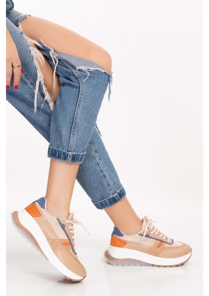 Sneakers Renkli Günlük Spor Ayakkabı MRS.59119 - Nude - 36