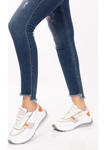 Sneakers Renkli Günlük Spor Ayakkabı MRS.59119 - Beyaz - 39