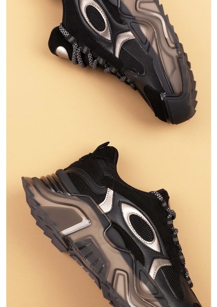 Sneakers Renkli Günlük Spor Ayakkabı MRS.60115 - Siyah - 39