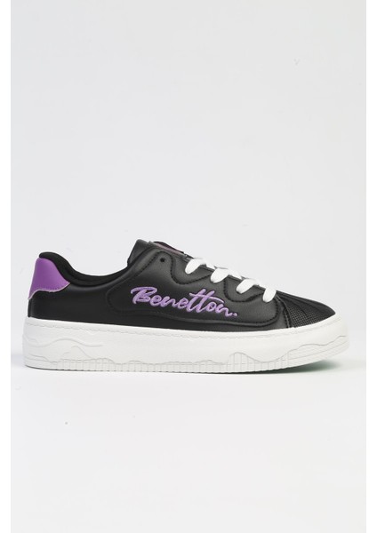 Benetton® | BNI-10102 4211 Siyah Beyaz-Ithal Platform Topuk Kadın Sneaker fiyatları