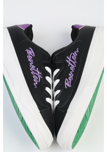 Benetton® | BNI-10102 4211 Siyah Beyaz-Ithal Platform Topuk Kadın Sneaker fırsatları