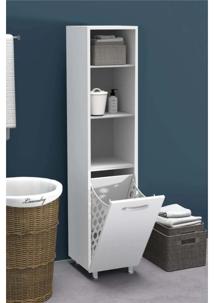 Kzy Açık Çamaşır Sepetli Dolap