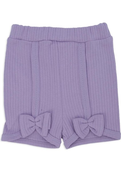 Kız Bebek Çocuk Fiyonklu Raporlu Kısa Kol Badi Şort Ikili Takım modelleri