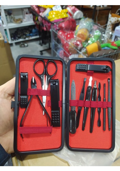 12 Adet Manikür Pedikür Seti El Ayak Tırnak Manikür Pensi Set Tırnak Eti Manikür Makası Siyah Nokta Temizleme