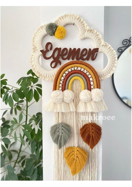 Bebek/çocuk Hediyelik Isimli Makrome Bulut Kapı Süsü Hastahane Kapı Süsü Bebek Odası Kapı Süsü