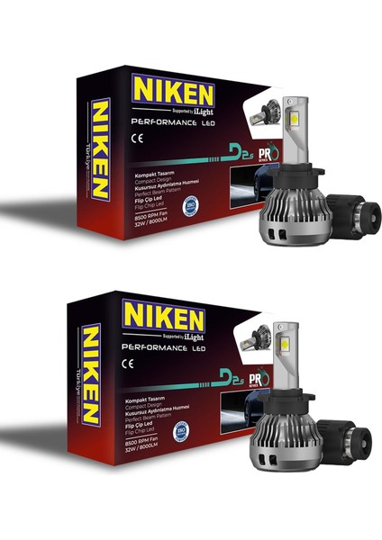 D2S LED Xenon 6500K 8000 Lumen Beyaz Işık 2 Adet