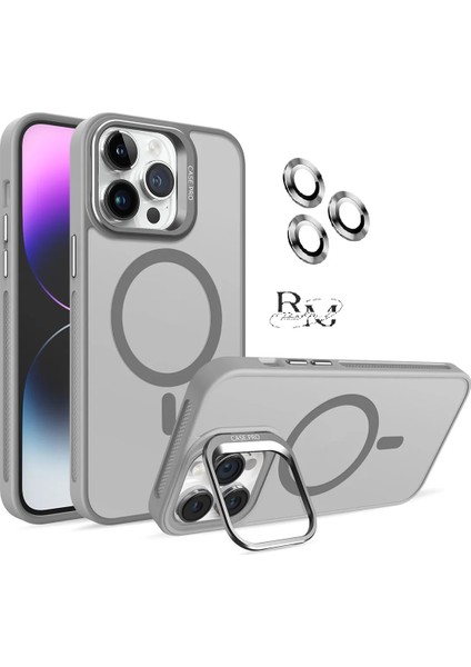 Iphone 14 Pro Max Uyumlu Cloud Standlı Magsafe Uyumlu Entegre Kamera Standlı Silikon Kamera Lensi Hediyeli Telefon Kılıfı
