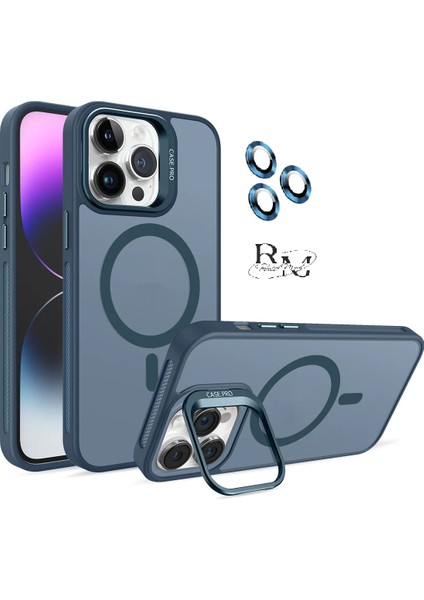 Iphone 14 Pro Max Uyumlu Cloud Standlı Magsafe Uyumlu Entegre Kamera Standlı Silikon Kamera Lensi Hediyeli Telefon Kılıfı