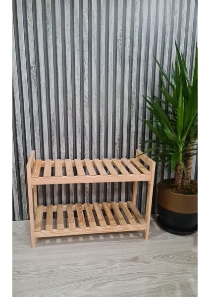 2'li Ahşap Ayakkabılık,banyo Düzenleyici Raf, Çiçeklik 60*25*40 fırsatları