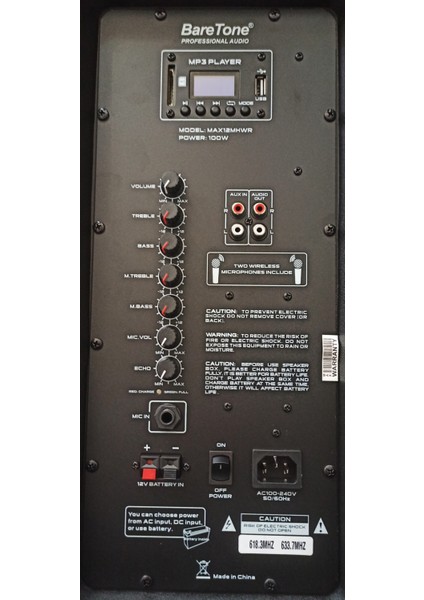 MAX-12MHWR Taşınabilir Hoparlör,2xkablosuz Mikrofon,mp3,bt fiyatları