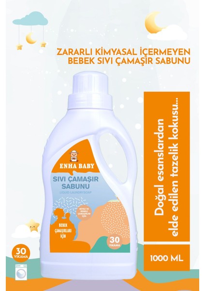 Zararlı Kimyasal Içermeyen Bebek Sıvı Çamaşır Sabunu 1 Litre