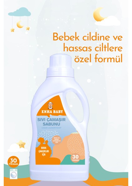Zararlı Kimyasal Içermeyen Bebek Sıvı Çamaşır Sabunu 1 Litre