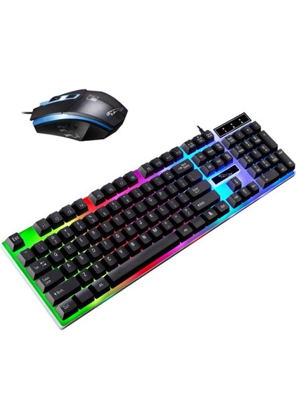 PL-357 Oyuncu Rainbow/usb/rgb Işıklı Klavye Mouse Türkçe Q