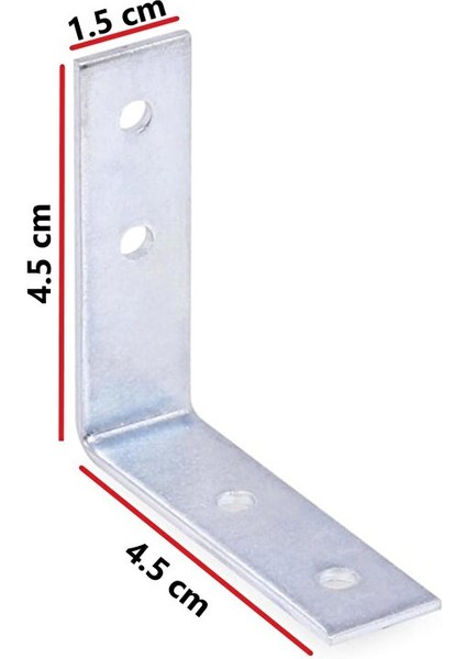 1.5x4.5x4.5 Mobilya Dolap Köşe Bağlantı L Demir Gönye Sabitleme 5 Adet