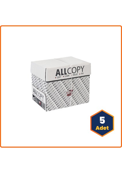 A4 Fotokopi Kağıdı Beyaz 80 gr 5 Paket 2.500 sayfa