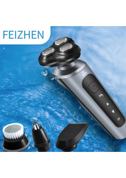 4'ü 1 Arada Stil Elektrikli Tıraş Makinesi Burun Saç Düzeltici Saç Çıkarıcı 9d Çok Fonksiyonlu Tıraş Makinesi USB Şarj Edilebilir Saç Kesme Makinesi Yıkama (Yurt Dışından)