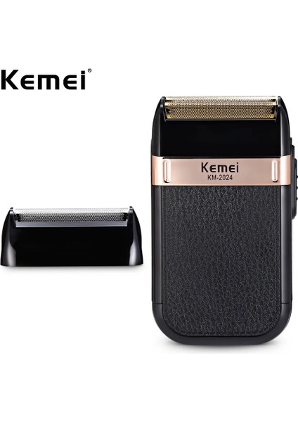 KM-2024 Stili Km Elektrikli Tıraş Makinesi Erkekler Ikiz Bıçak Su Geçirmez Pistonlu Akülü Jilet USB Şarj Edilebilir Tıraş Makinesi Berber Giyotin (Yurt Dışından)