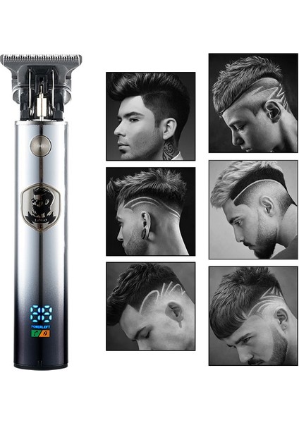 No.22 Tarzı 2021 USB Saç Düzeltici Elektrikli Saç Kesme Makinesi Akülü Tıraş Makinesi Erkekler Için Sakal Düzeltici Berber Kesme Makinesi T-Outliner Tıraş Makinesi (Yurt Dışından)