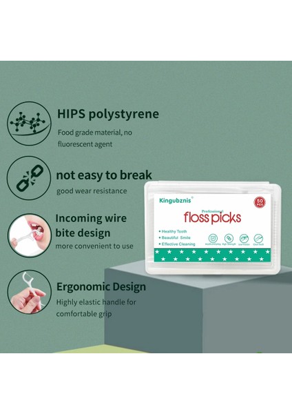50 Adet Tarzı Kingubznis Taşınabilir Kutulu Diş Pensesinde Seyahat Flok Diş Fırçası Flossy Kürdan Diş Temizleme Ağız Bakımı Temizleyici (Yurt Dışından) modelleri