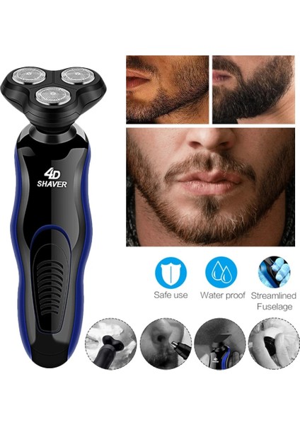 Bir Stil Belirle USB Elektrikli Tıraş Makineleri Tıraş Makinesi Sakal Jilet 4d 3 Bıçaklı Sakal Burun Saç Düzeltici Makası Erkek Yüzü Için Şarj Edilebilir (Yurt Dışından) fiyatları
