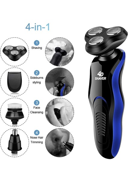 Bir Stil Belirle USB Elektrikli Tıraş Makineleri Tıraş Makinesi Sakal Jilet 4d 3 Bıçaklı Sakal Burun Saç Düzeltici Makası Erkek Yüzü Için Şarj Edilebilir (Yurt Dışından) fırsatları