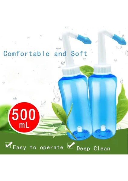 500ML Stili Yetişkinler Çocuklar Burun Temizleyici Burun Temizleyici Nemlendirir Burun Koruyucu Alerjileri Giderici Burun Basıncı Neti Pot Aspiratör (Yurt Dışından)